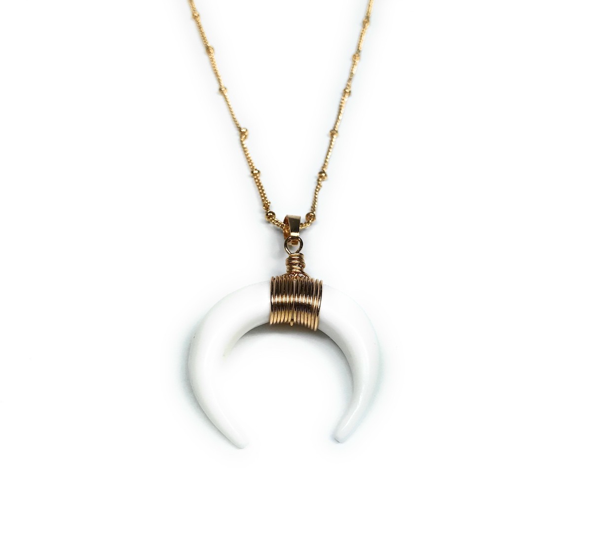 collier lune or blanc collier lune or blanc